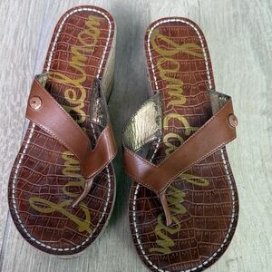 Sam Edelman Brown Wedge Sandals